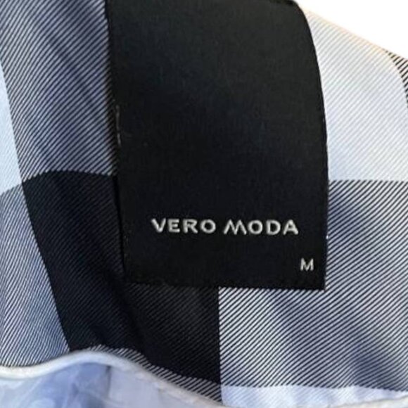 Vero Moda Checkered Lightweight Trench Coat Women’s M Belted Jacket Spring Fall - Picture 7 of 7